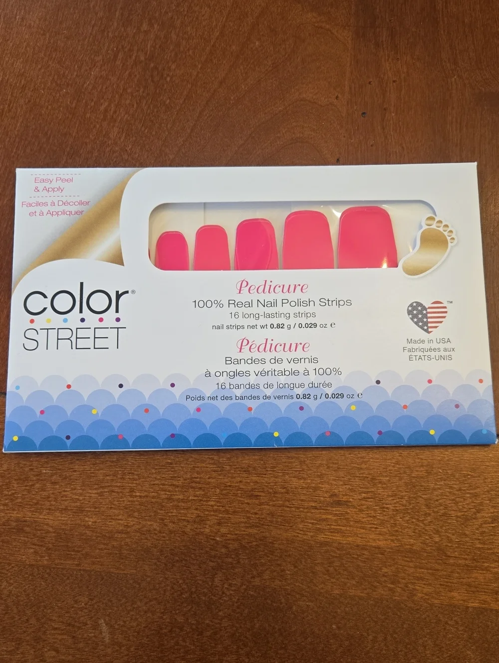 Color Street Bright Pink Pedicure Nail Polish Strips